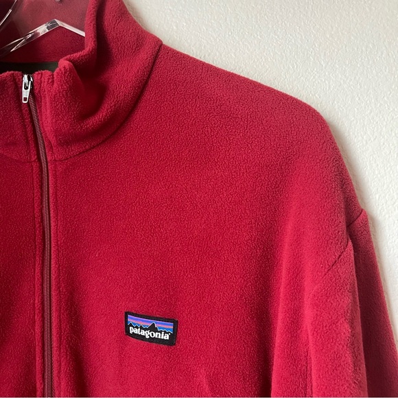 Patagonia Men’s Red Synchilla Fleece 1/4 Zip Pullover Sweater Size Large - Picture 2 of 5